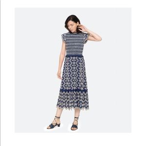 NWT Sea Zippy Smocked Midi Dress sz 8